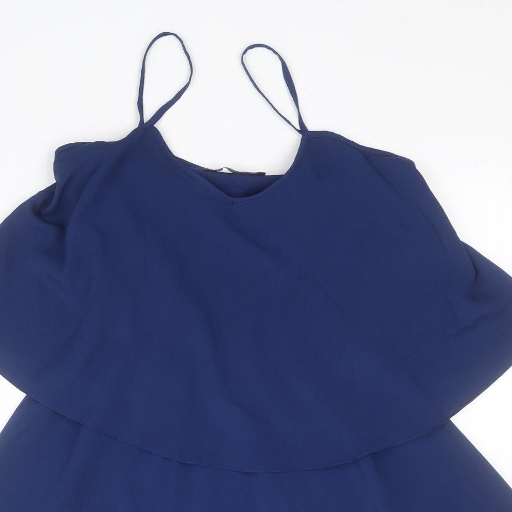 Primark Womens Blue  Polyester Mini  Size 6  V-Neck Pullover