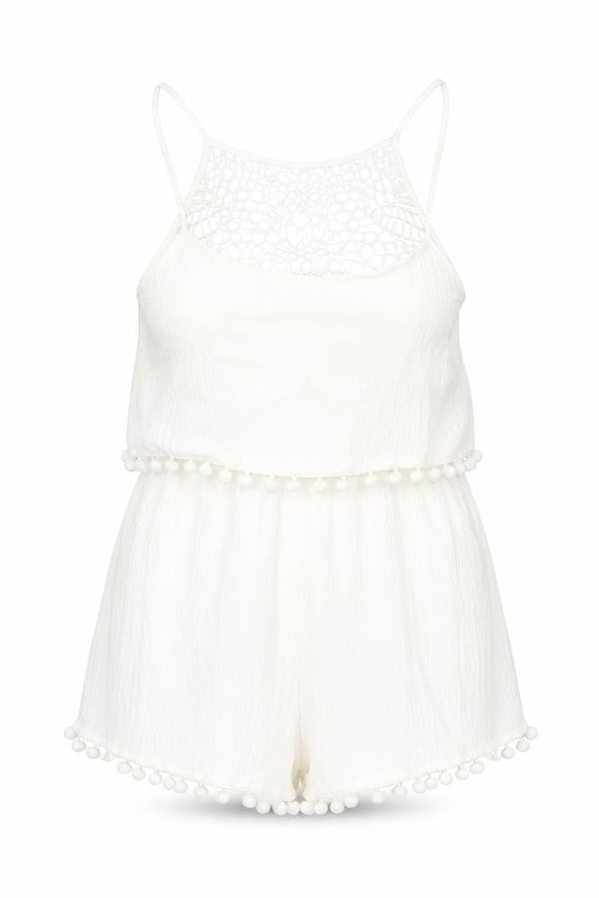 Womens UK Size S Primark One-Piece White Playsuit