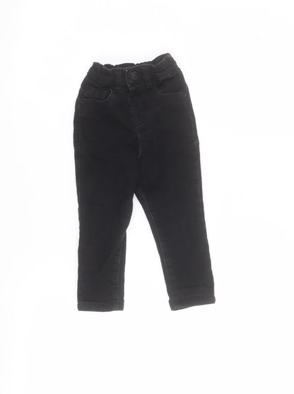 George Baby Black  Polyester Cropped Jeans Size 18-24 Months  Snap