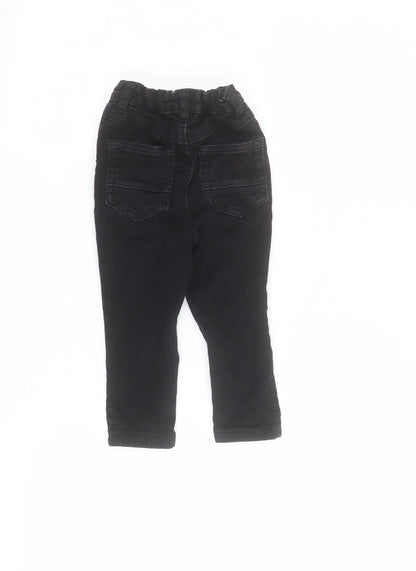 George Baby Black  Polyester Cropped Jeans Size 18-24 Months  Snap