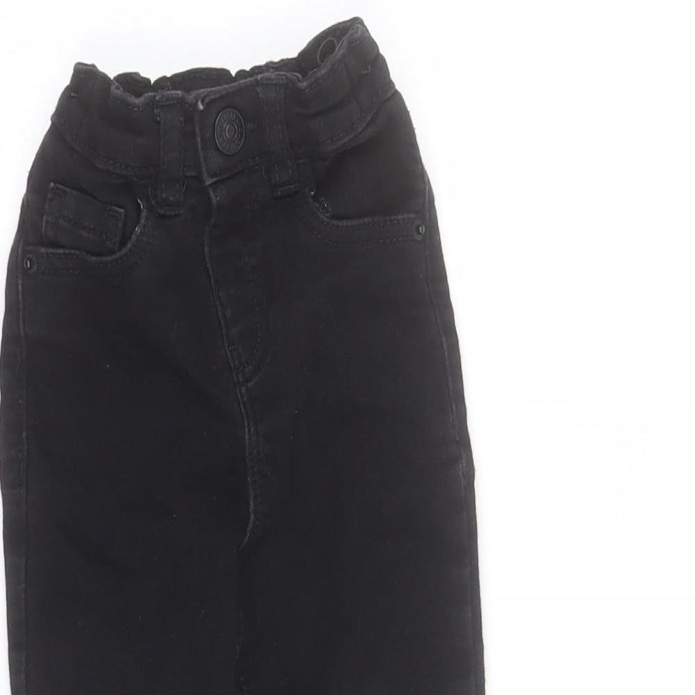 George Baby Black  Polyester Cropped Jeans Size 18-24 Months  Snap