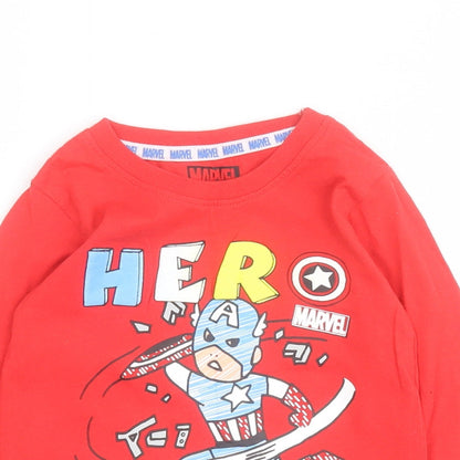 Primark  Red  100% Cotton Pullover T-Shirt Size 12-18 Months Crew Neck Pullover - Marvel