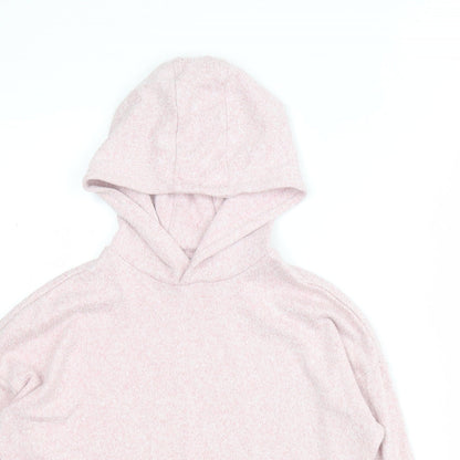 Marks and Spencer Girls Pink  Viscose Pullover Hoodie Size 8-9 Years  Pullover