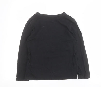 Primark Boys Black  100% Cotton Pullover T-Shirt Size 7-8 Years Round Neck Pullover