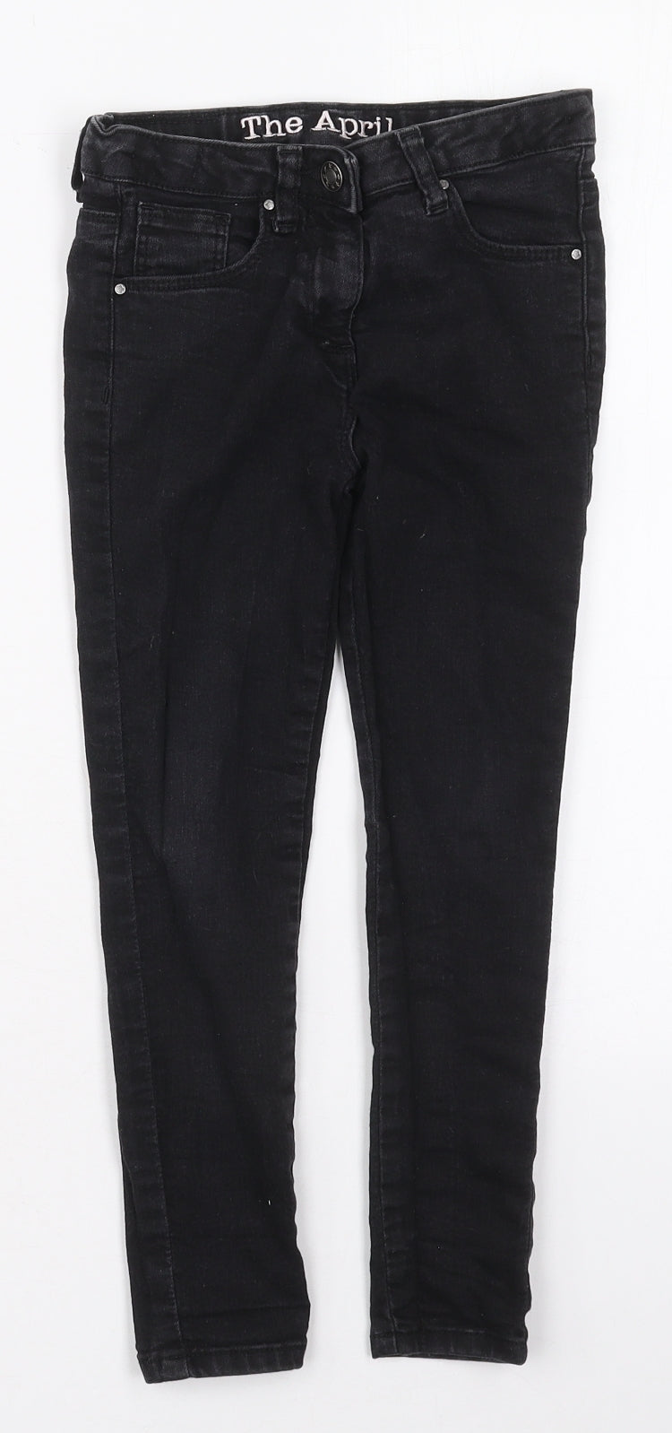 Matalan Girls Black  Cotton Skinny Jeans Size 7 Years  Regular Button