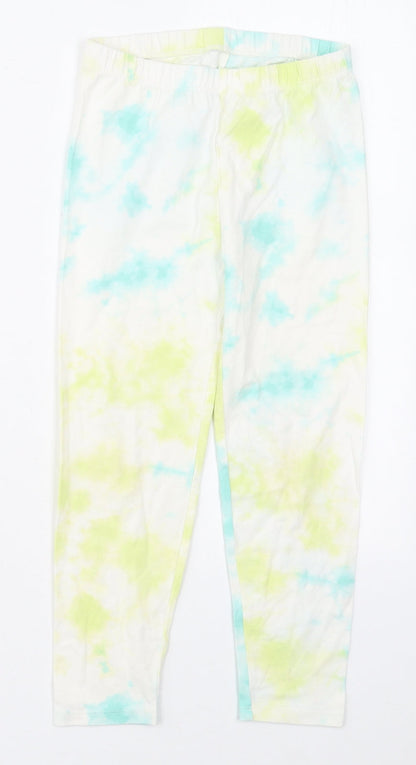 Gap Girls Yellow  Cotton Carrot Trousers Size 10-11 Years  Regular  - Blue Tie Dye