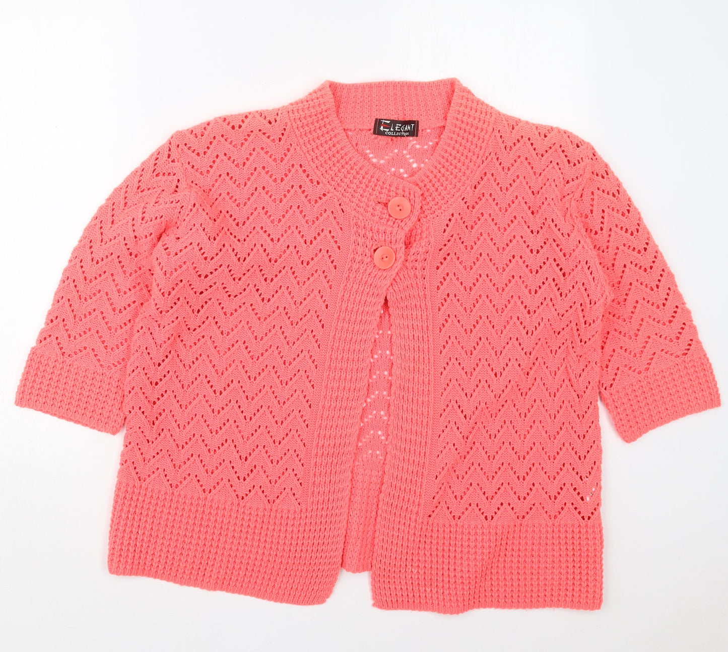 Womens UK Size L Elegant Pink Cardigan Jumper