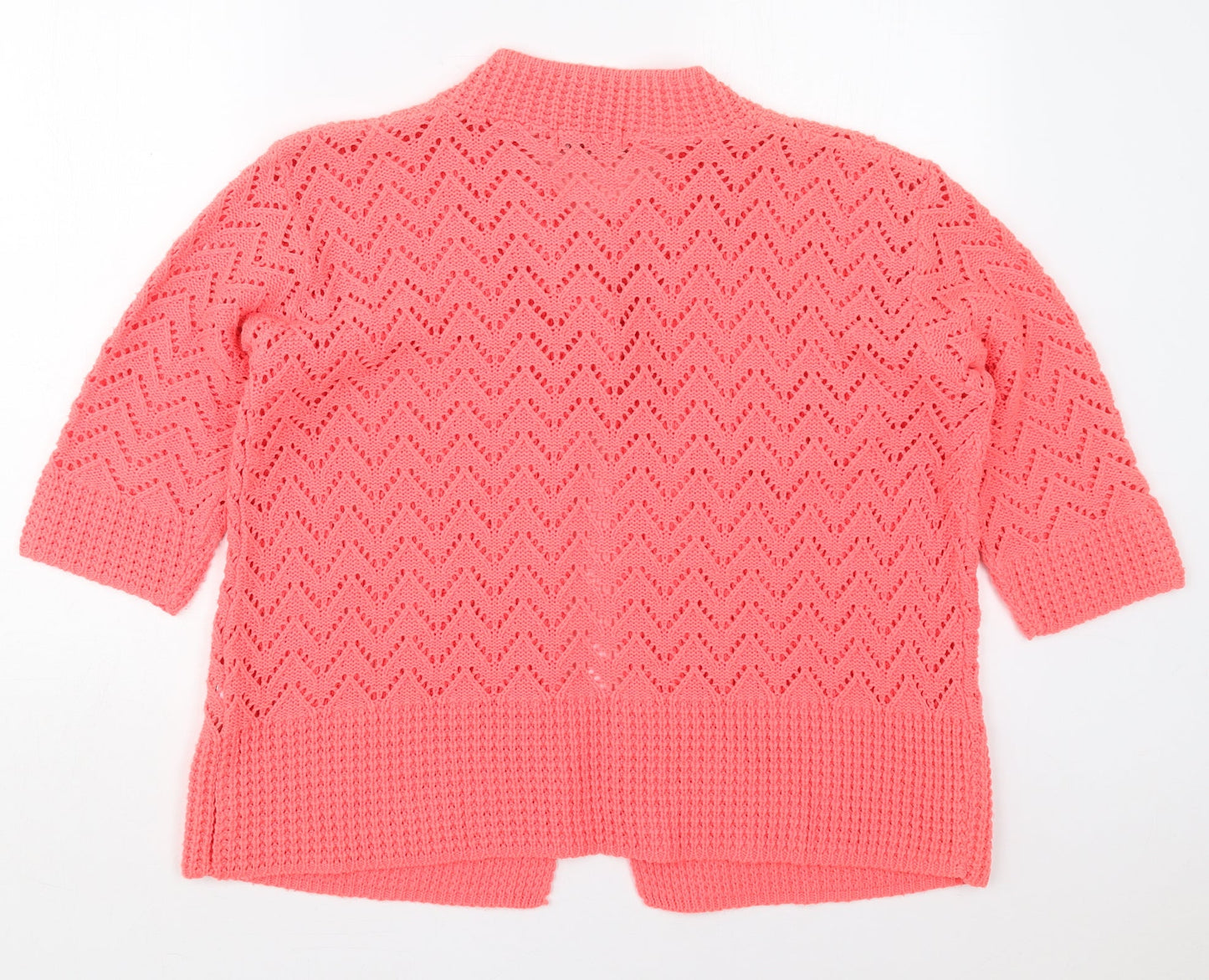 Womens UK Size L Elegant Pink Cardigan Jumper