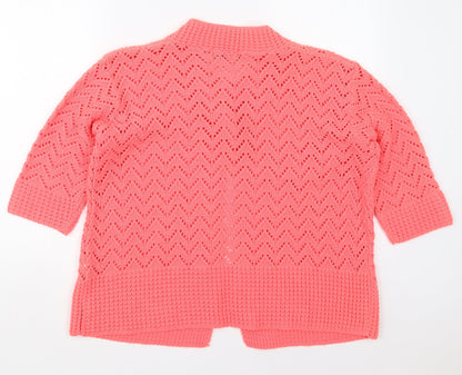 Womens UK Size L Elegant Pink Cardigan Jumper