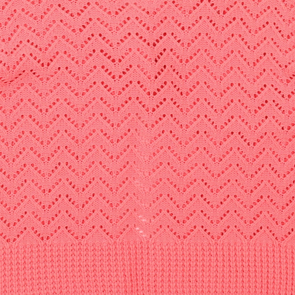 Womens UK Size L Elegant Pink Cardigan Jumper