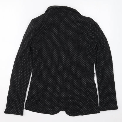 Henry Holland Womens Black Geometric Cotton Jacket Blazer Size 8