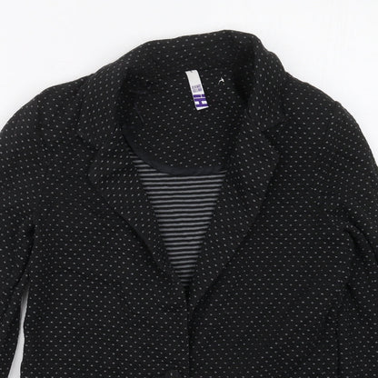 Henry Holland Womens Black Geometric Cotton Jacket Blazer Size 8