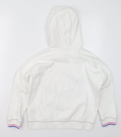 Marks and Spencer Girls White  Cotton Pullover Hoodie Size 10-11 Years  Pullover - Tune Squad