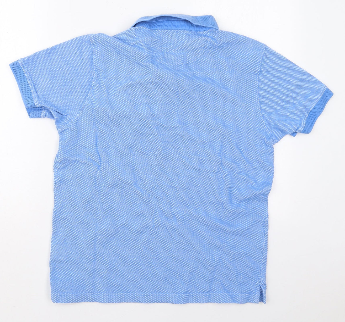 Cotton Traders Mens Blue  Cotton  Polo Size M Collared Pullover