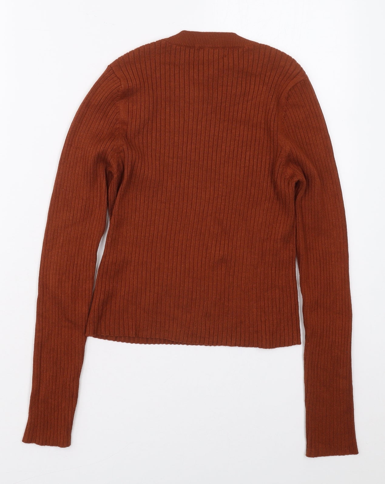 FOREVER 21 Womens Brown Crew Neck  Viscose Pullover Jumper Size L