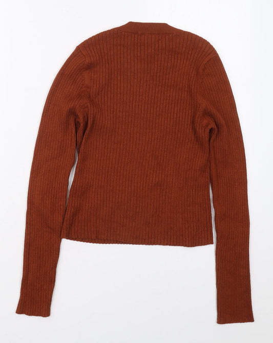 FOREVER 21 Womens Brown Crew Neck  Viscose Pullover Jumper Size L