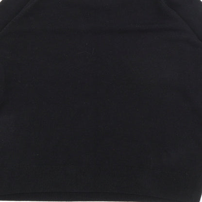 TU Womens Black Crew Neck  Acrylic Pullover Jumper Size 10