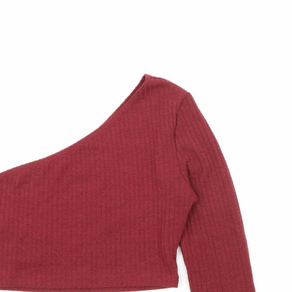 SheIn Womens Red Scoop Neck  Polyester Pullover Jumper Size S   - Off shoulder