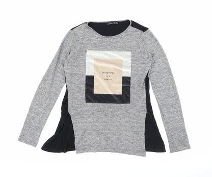 Womens UK Size S Zara Grey Pullover Jumper