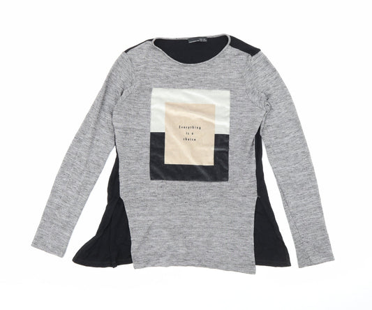 Womens UK Size S Zara Grey Pullover Jumper