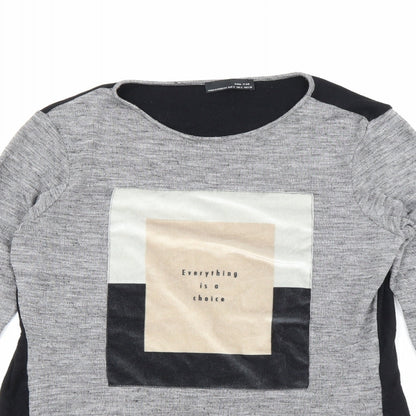 Womens UK Size S Zara Grey Pullover Jumper