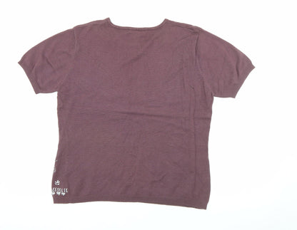 your 6th sense  Womens Purple Round Neck  Cotton Pullover Jumper Size M