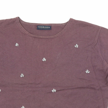your 6th sense  Womens Purple Round Neck  Cotton Pullover Jumper Size M