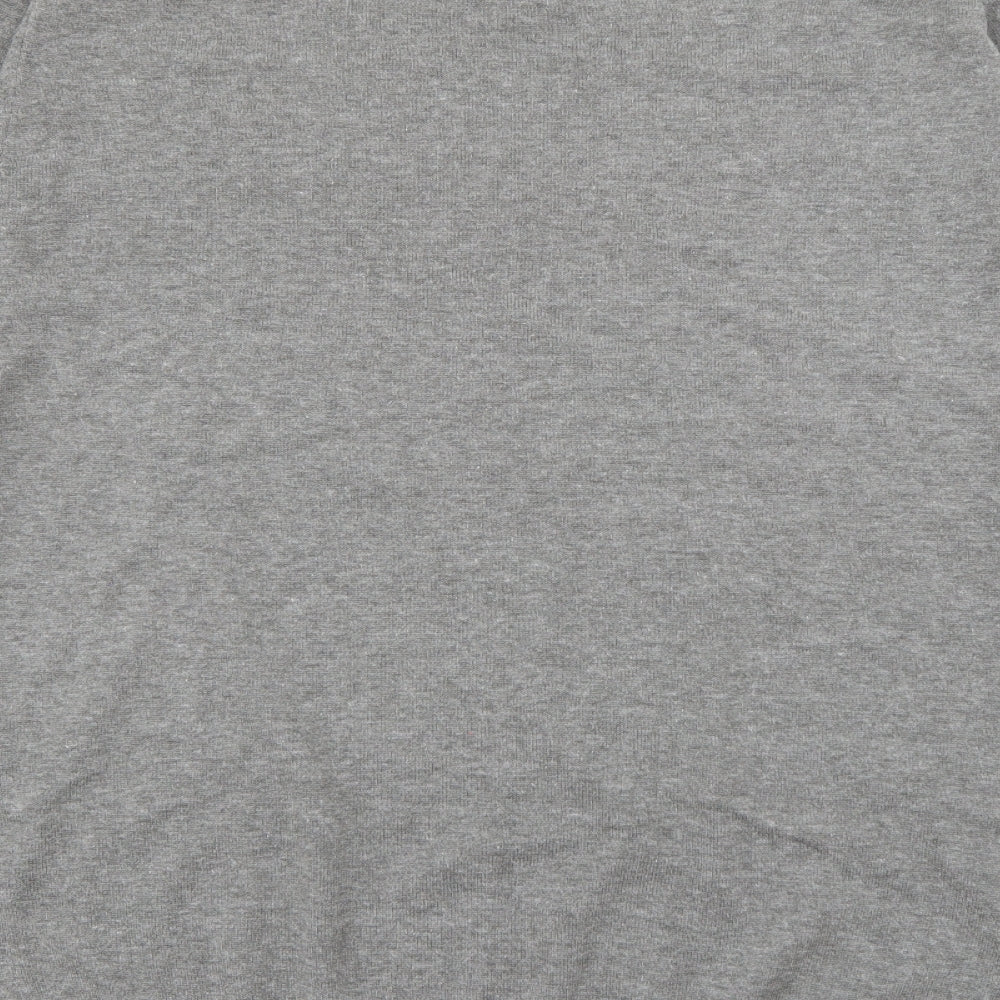 Palm Grove Mens Grey V-Neck  Cotton Pullover Jumper Size 2XL