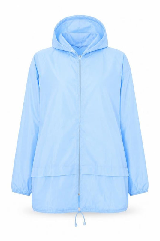 Barish Womens Blue   Rain Coat Coat Size L  Zip