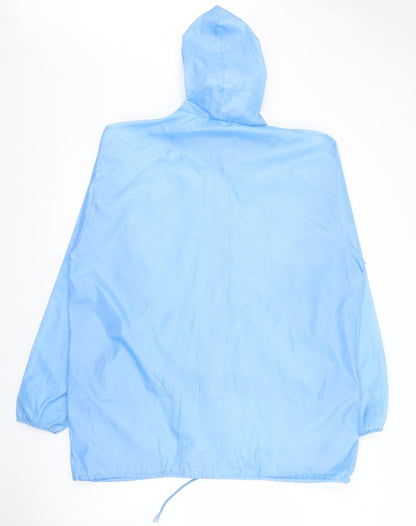 Barish Womens Blue   Rain Coat Coat Size L  Zip
