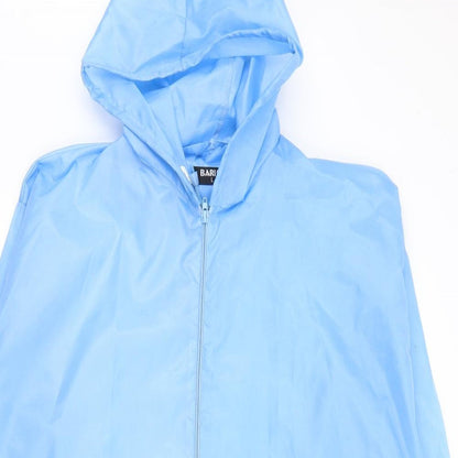 Barish Womens Blue   Rain Coat Coat Size L  Zip