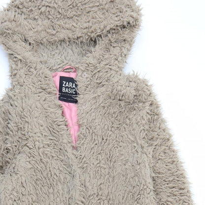 Womens UK Size M Zara Brown Overcoat