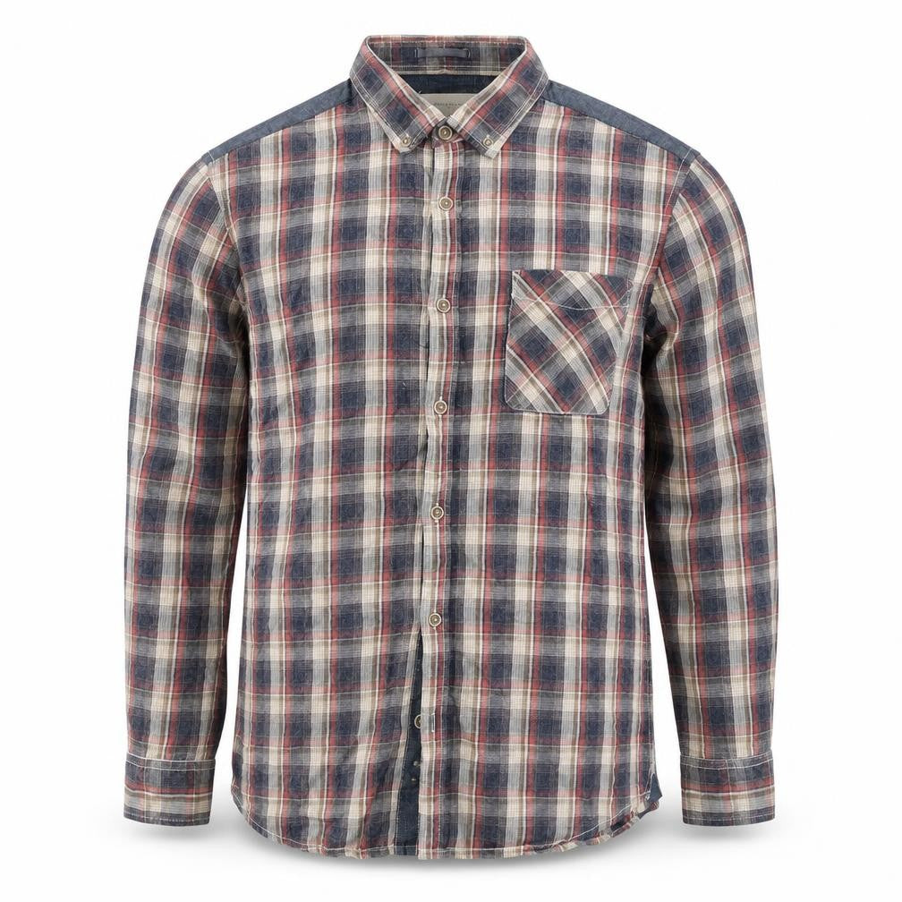 Mens UK Size L River Island Blue  Button-Up Long Sleeve Casual Shirt