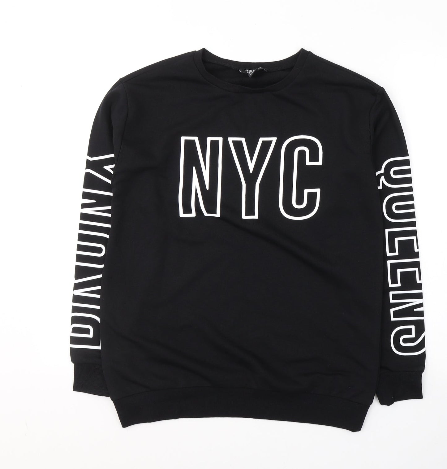 New Look Boys Black  Cotton Pullover Sweatshirt Size 12-13 Years  Pullover - NYC