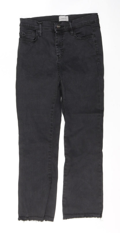 Mirella Womens Black  Cotton Cropped Jeans Size 24 in L24 in Regular Button