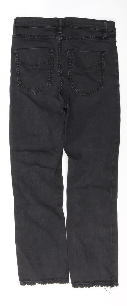 Mirella Womens Black  Cotton Cropped Jeans Size 24 in L24 in Regular Button