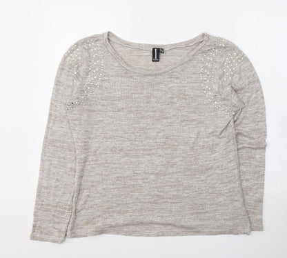 Womens UK Size 16 Izabel London Beige Pullover Jumper