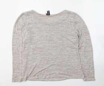 Womens UK Size 16 Izabel London Beige Pullover Jumper