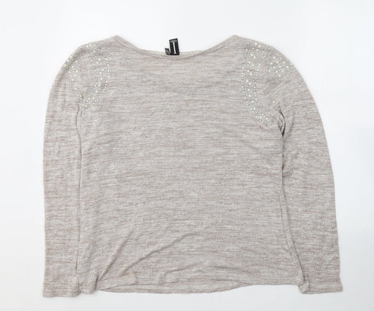 Womens UK Size 16 Izabel London Beige Pullover Jumper