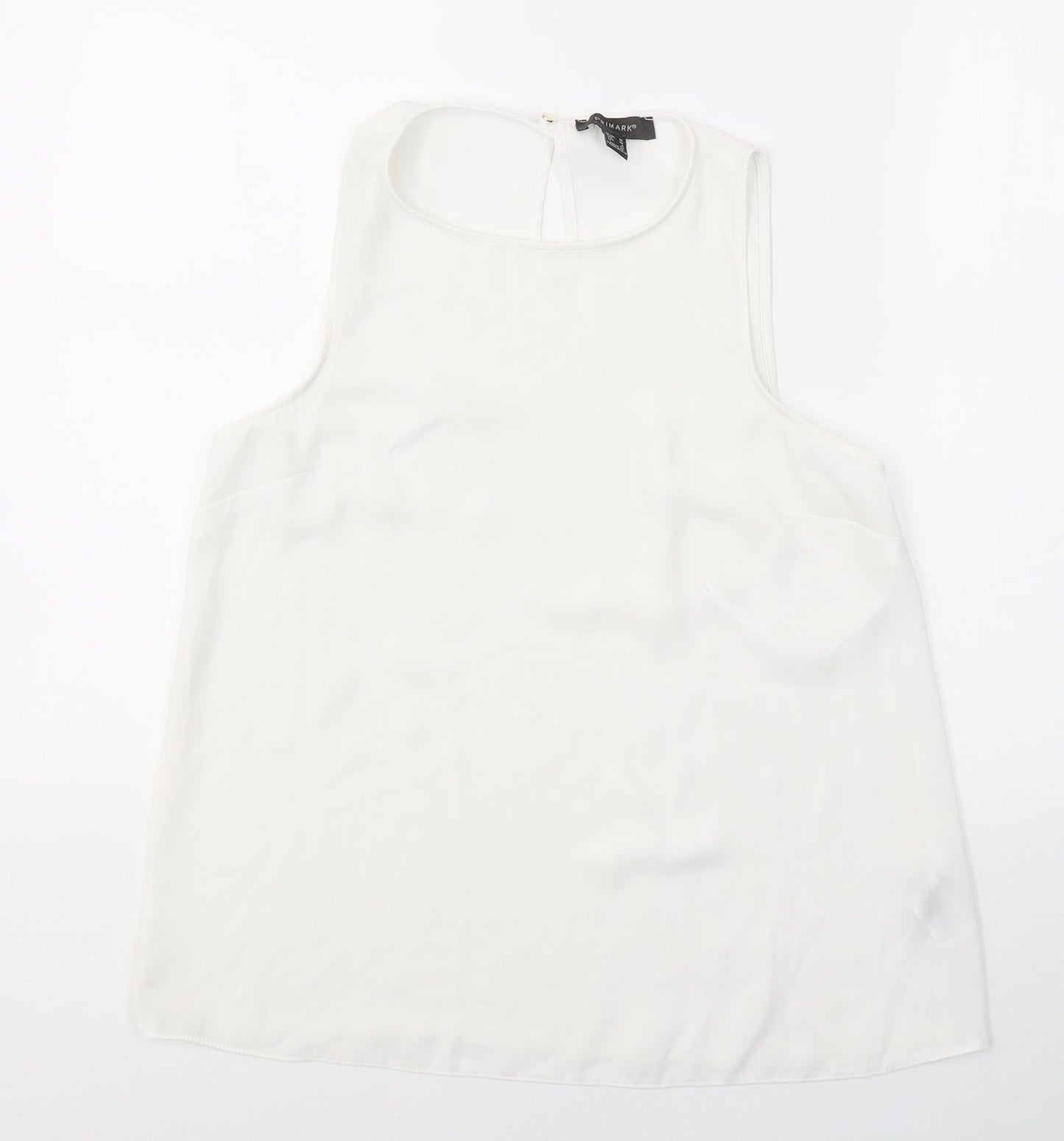 Primark Womens White  Polyester Basic Blouse Size 10 Round Neck