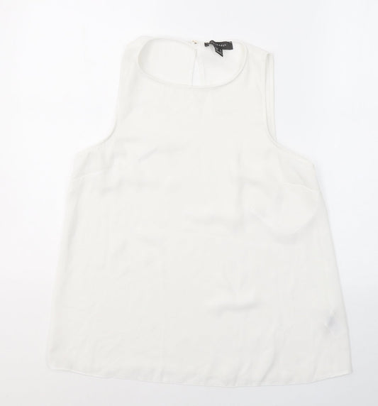 Primark Womens White  Polyester Basic Blouse Size 10 Round Neck