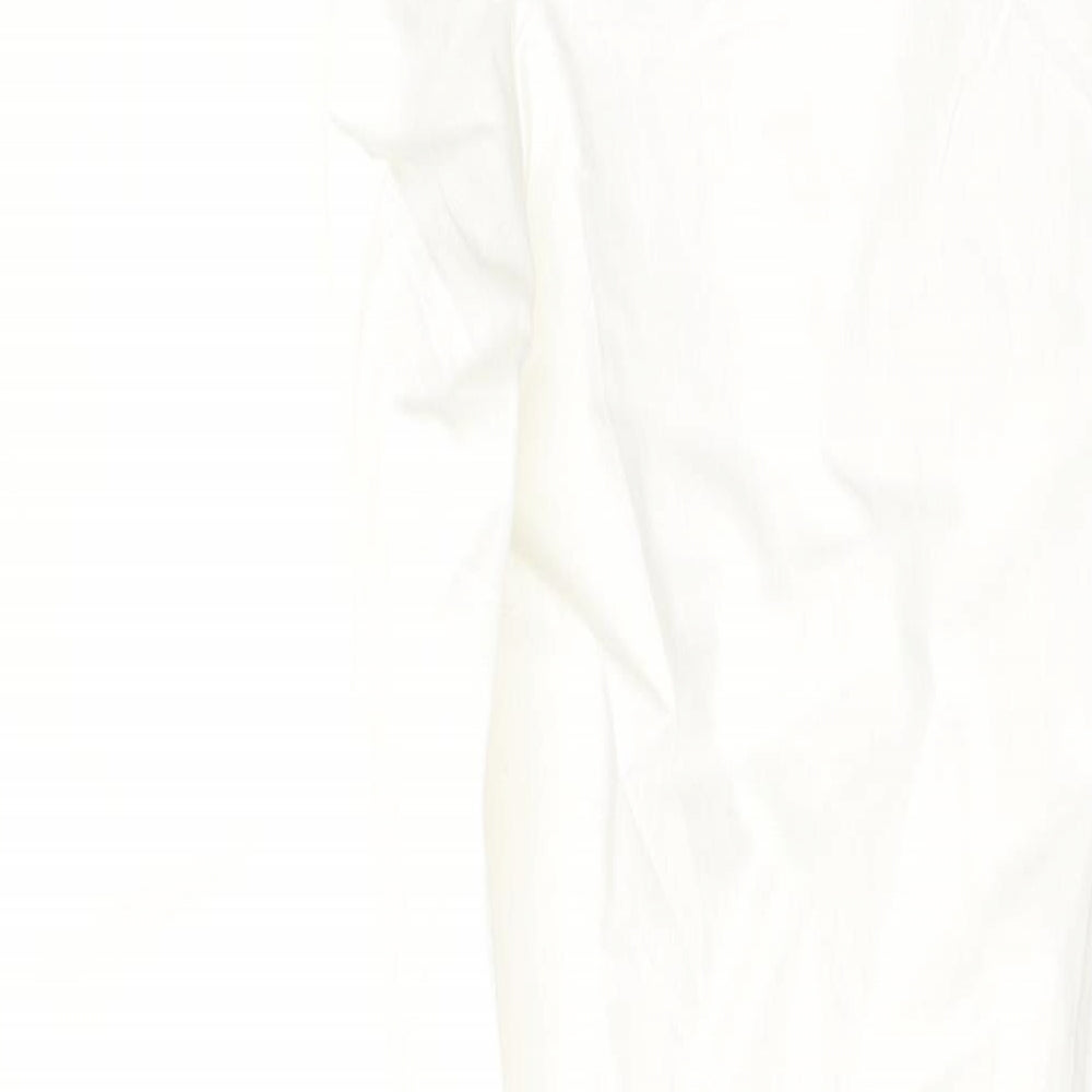 Marks and Spencer Womens White  Viscose Skinny Jeans Size 8 L29 in Regular Button