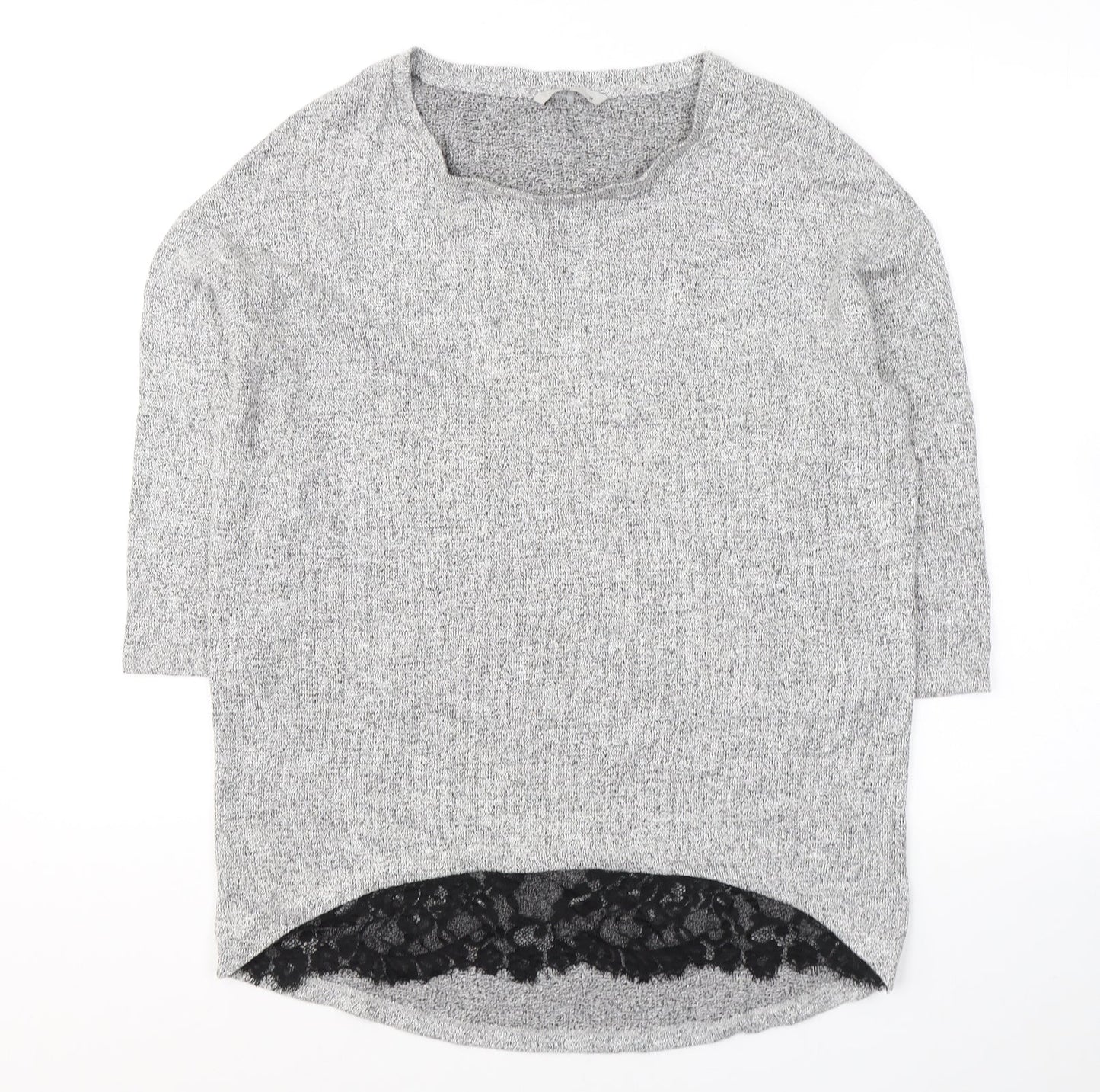 TU Womens Grey Round Neck  Viscose Pullover Jumper Size 12