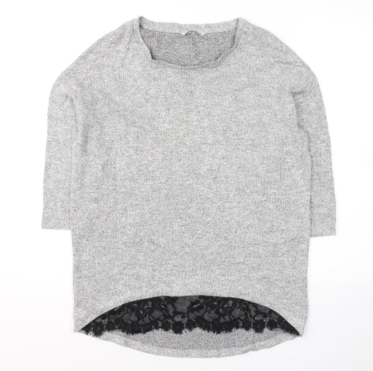 TU Womens Grey Round Neck  Viscose Pullover Jumper Size 12