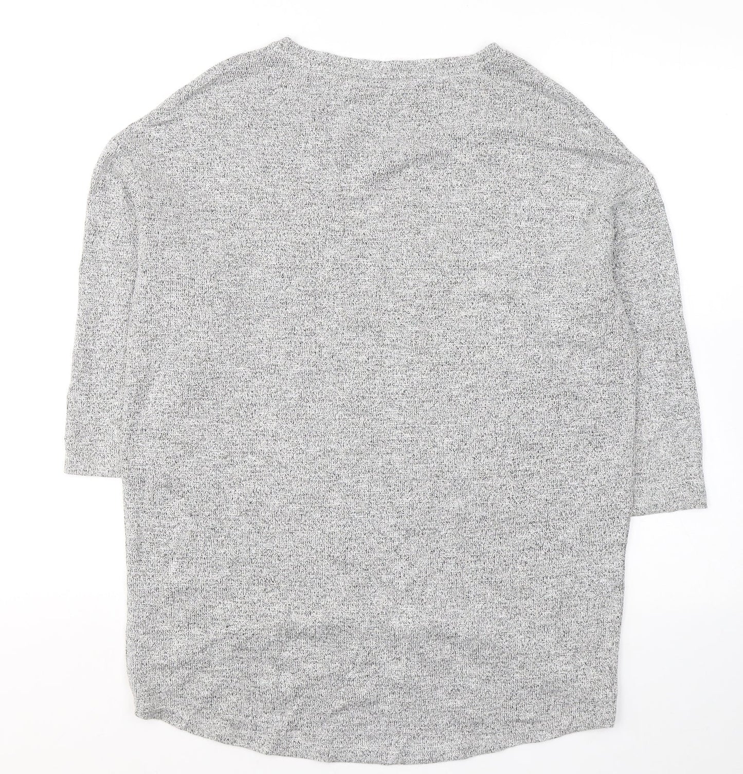 TU Womens Grey Round Neck  Viscose Pullover Jumper Size 12