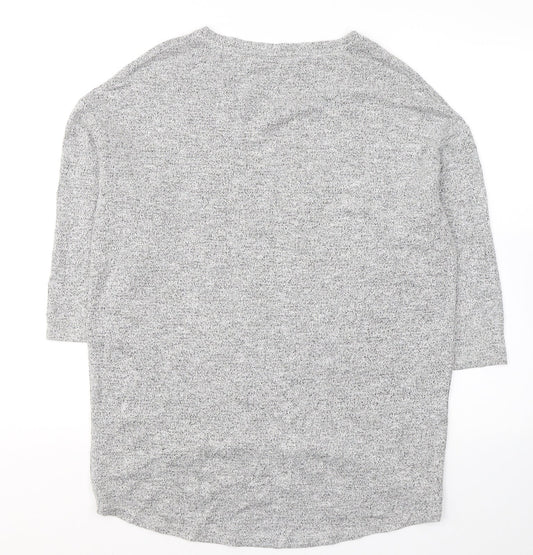 TU Womens Grey Round Neck  Viscose Pullover Jumper Size 12