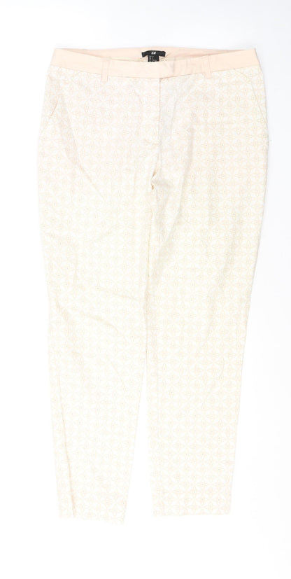 Womens UK Size 10 H&M Regular Fit Skinny Ivory Jeans