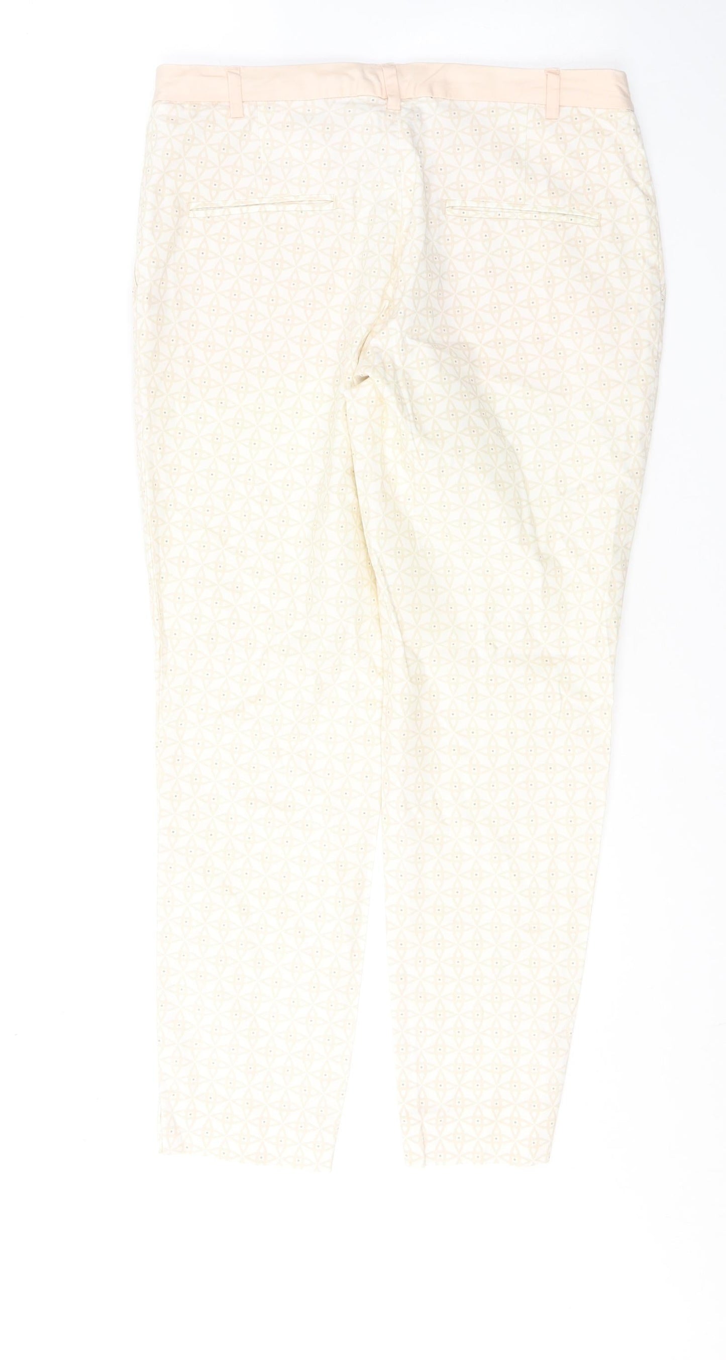Womens UK Size 10 H&M Regular Fit Skinny Ivory Jeans