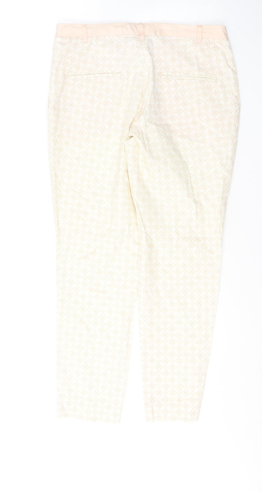 Womens UK Size 10 H&M Regular Fit Skinny Ivory Jeans