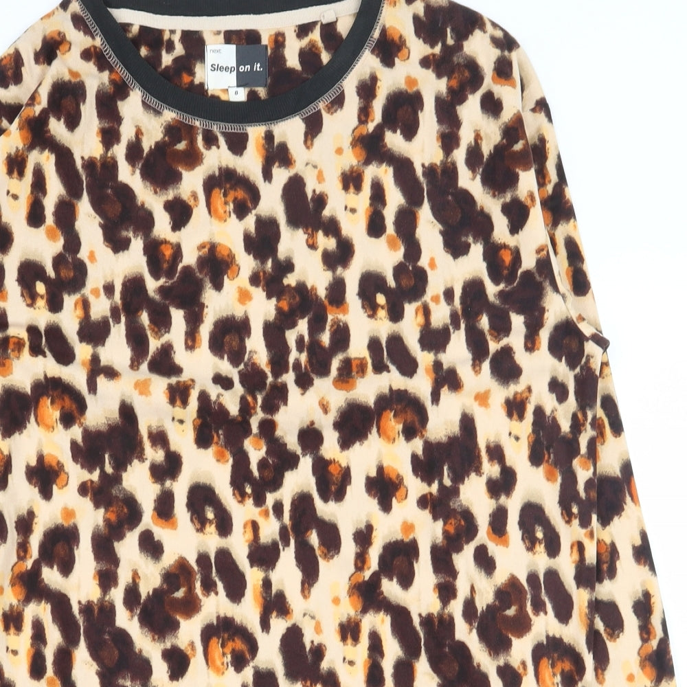 NEXT Womens Multicoloured Animal Print Polyester Top Pyjama Top Size 8   - Lounge top